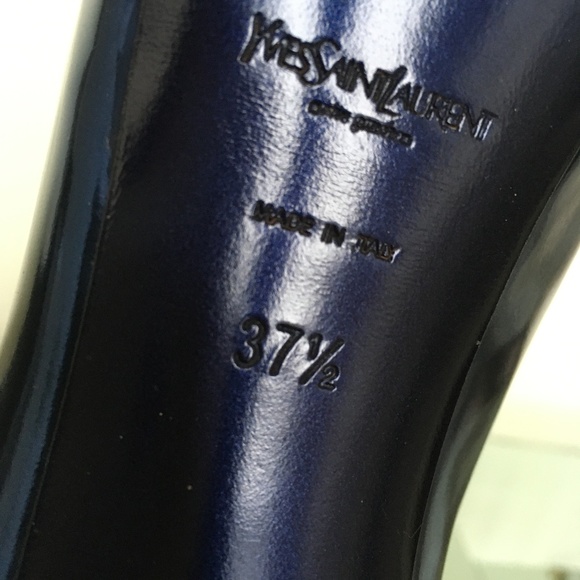 YSL Metallic Marine Blue 140 Pumps BNIB! 37.5 - Picture 8 of 9